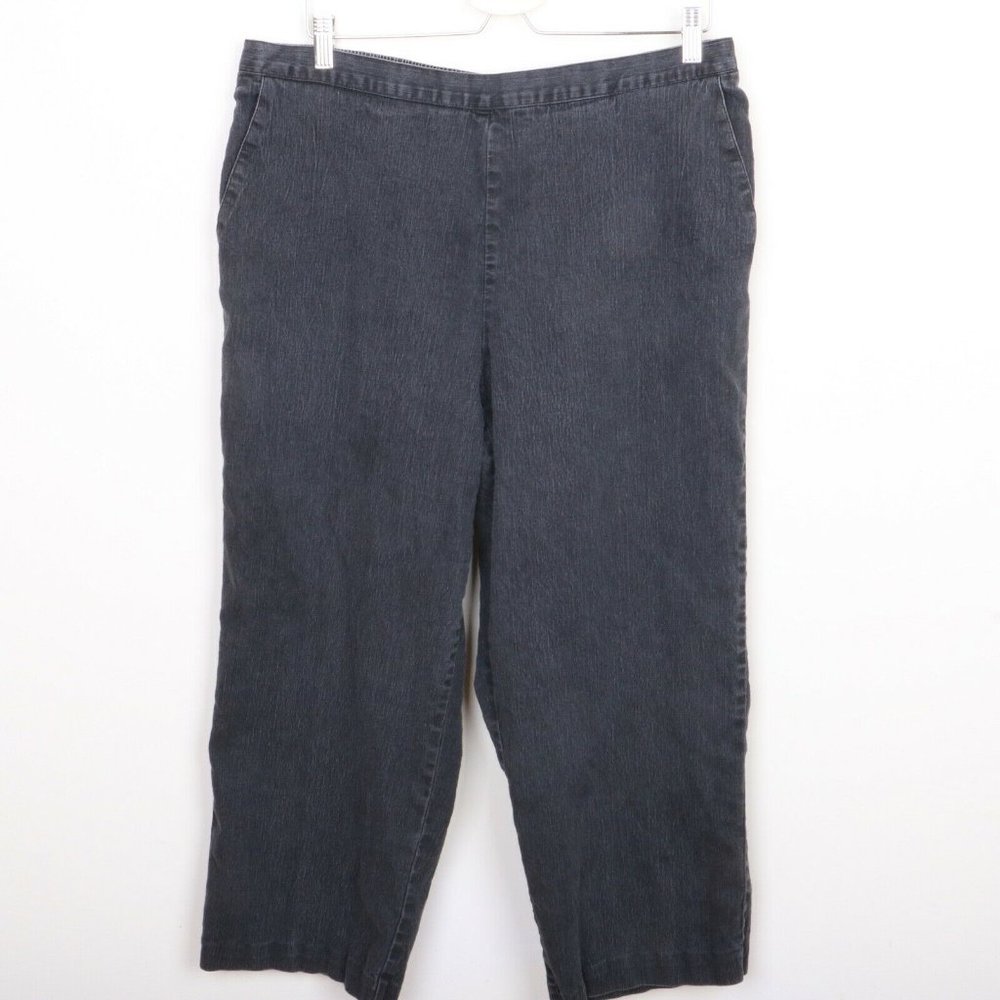 Alfred Dunner Stretch Waist Black Jeans Women's 18